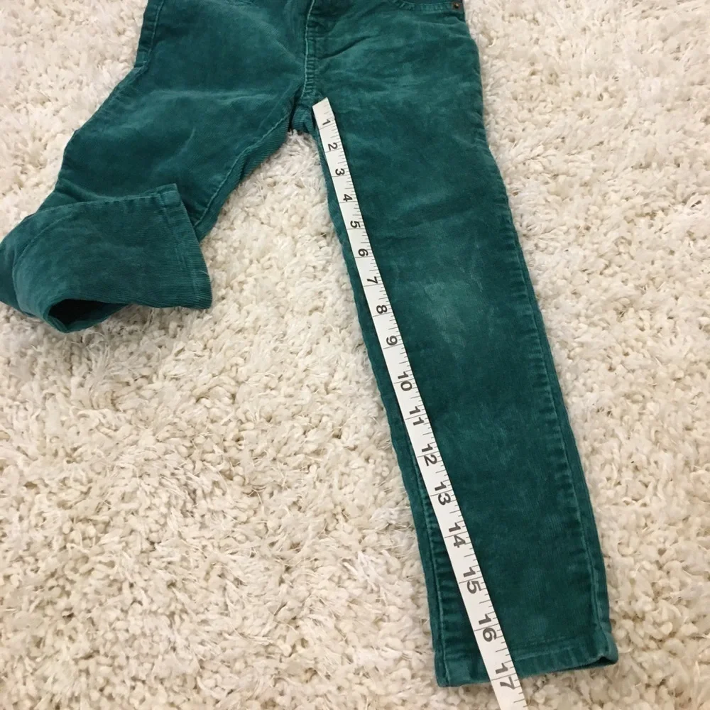 Bundle 2 Pcs Set Little Girls Floral Long sleeve  top and Green Velvet Pant